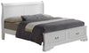 Louis Phillipe - King Storage Bed - White