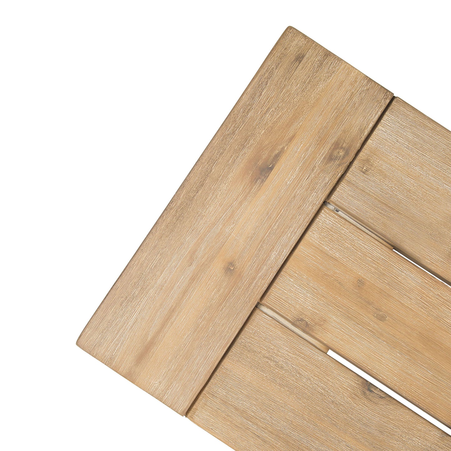 Outdoor Bench With Slat Panel Design And Frame - Natural / Gray