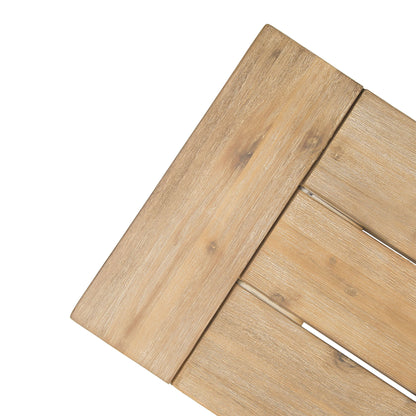 Outdoor Bench With Slat Panel Design And Frame - Natural / Gray