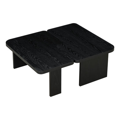 Modern Minimalist Coffee Table Set, Rectangle Coffee Table With Splicing Design, Multifunctional Combination Table For Living Room - Black