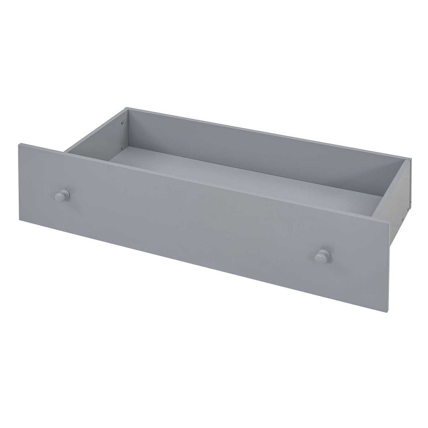 Twin Loft And Platform Bed With 7 Drawers And Full Guardrails, Modern L Shaped Space Saving - Gray