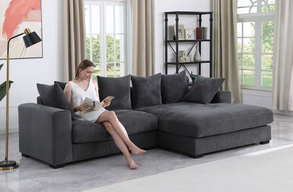 Naomi - 3 Piece Upholstered Sectional - Dark Gray