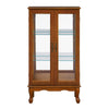 Curio Cabinet Lighted Curio Diapaly Cabinet With Adjustable Shelves And Mirrored Back Panel, Tempered Glass Doors (3 Tier), (E26 Light Bulb Not Included) - Oak