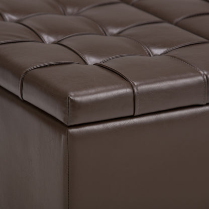 Harrison - Coffee Table Storage Ottoman - Chocolate Brown