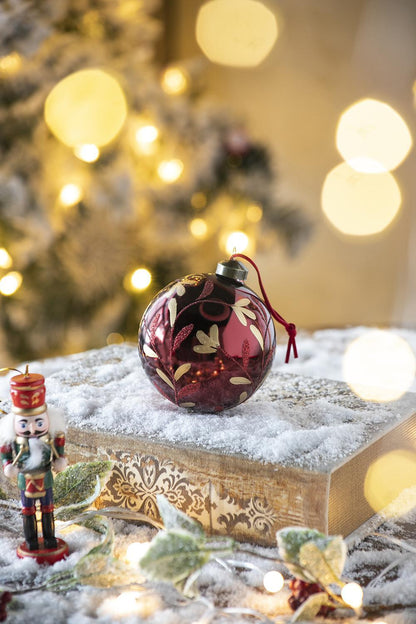 Christmas Ball Ornaments, Decorative Hanging Ball Christmas Tree Ornaments, For Holiday Party Decorations (Set of 6) - Red