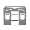 Twin Size House Loft Bed With Ladder - Gray / White