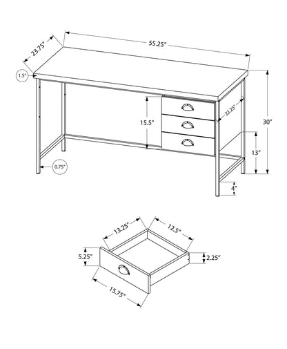 Computer Desk For Home Office, Laptop, Storage Drawers, Contemporary & Modern - Black