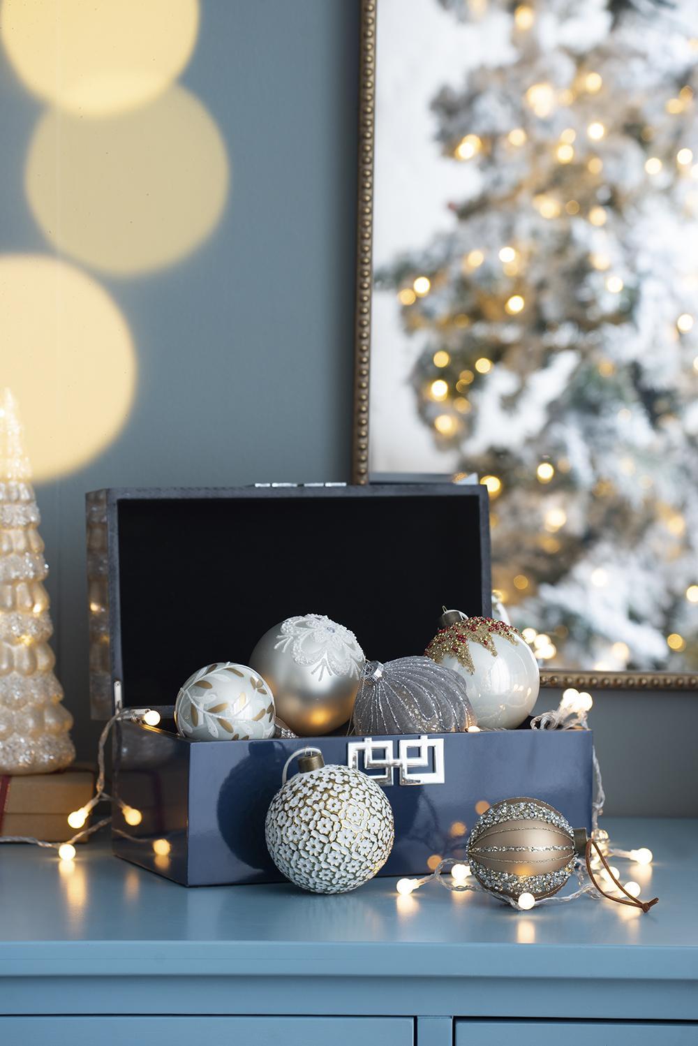 Christmas Ball Ornaments, Decorative Hanging Ball Christmas Tree Ornaments For Holiday Party Decorations (Set of 12) - Gold