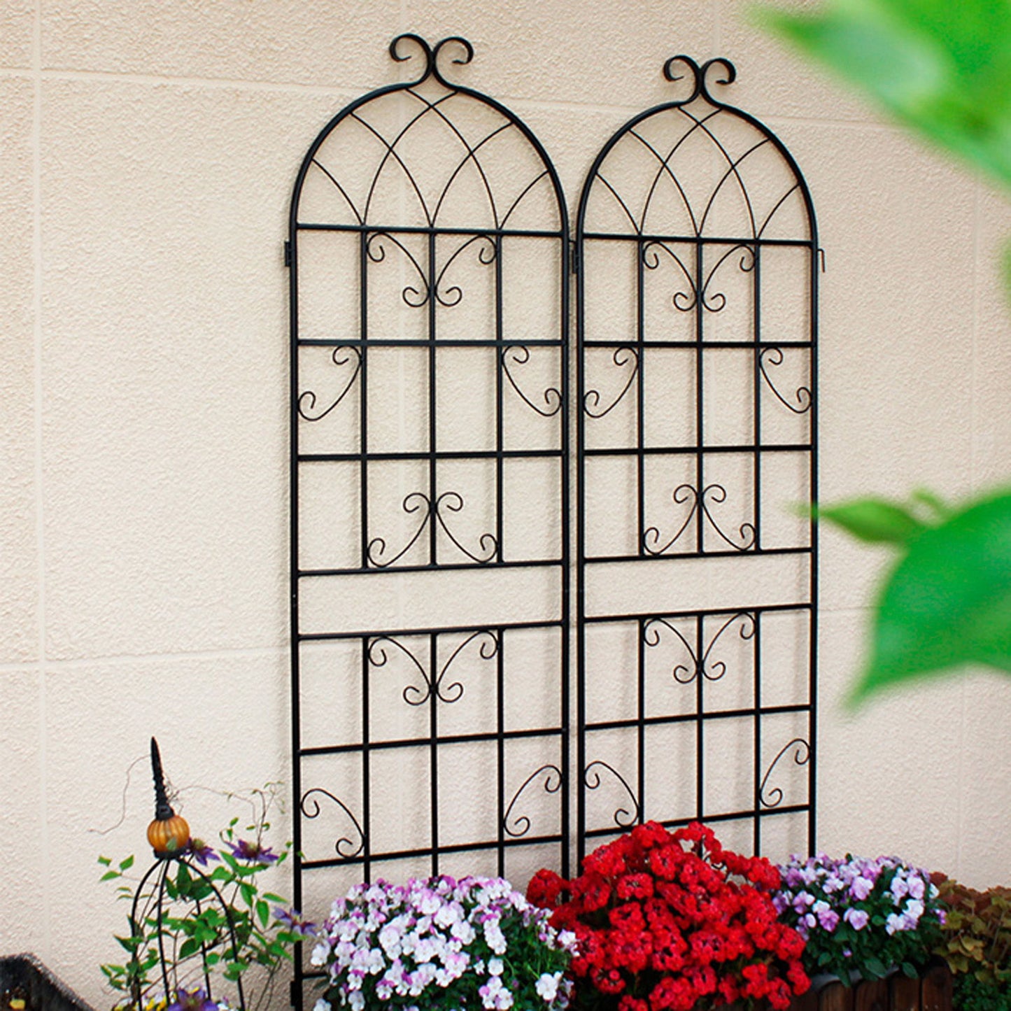 4 Pack Metal Garden Trellis Rustproof Trellis For Climbing Plant Outdoor Flower Support - Black