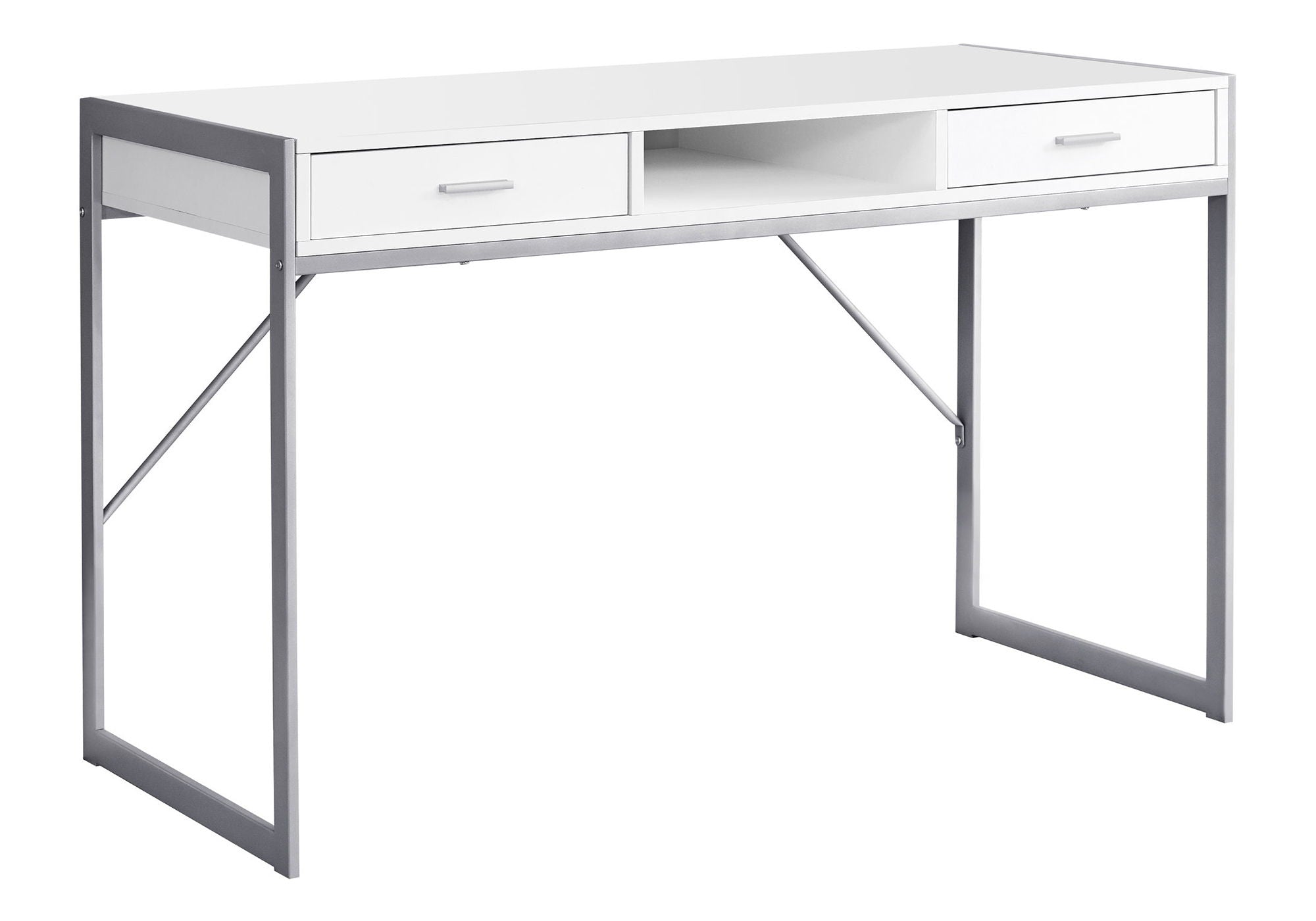 Computer Desk For Home Office, Laptop, Storage Drawers, Modern - White
