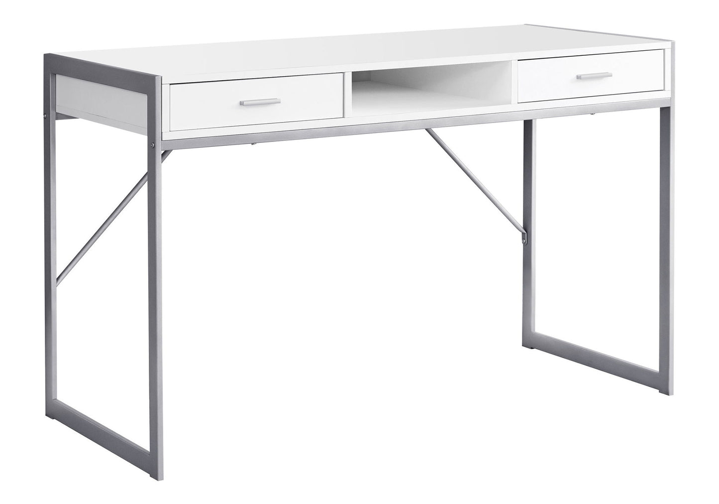 Computer Desk For Home Office, Laptop, Storage Drawers, Modern - White