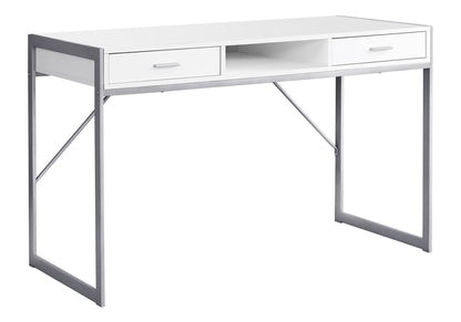Computer Desk For Home Office, Laptop, Storage Drawers, Modern - White