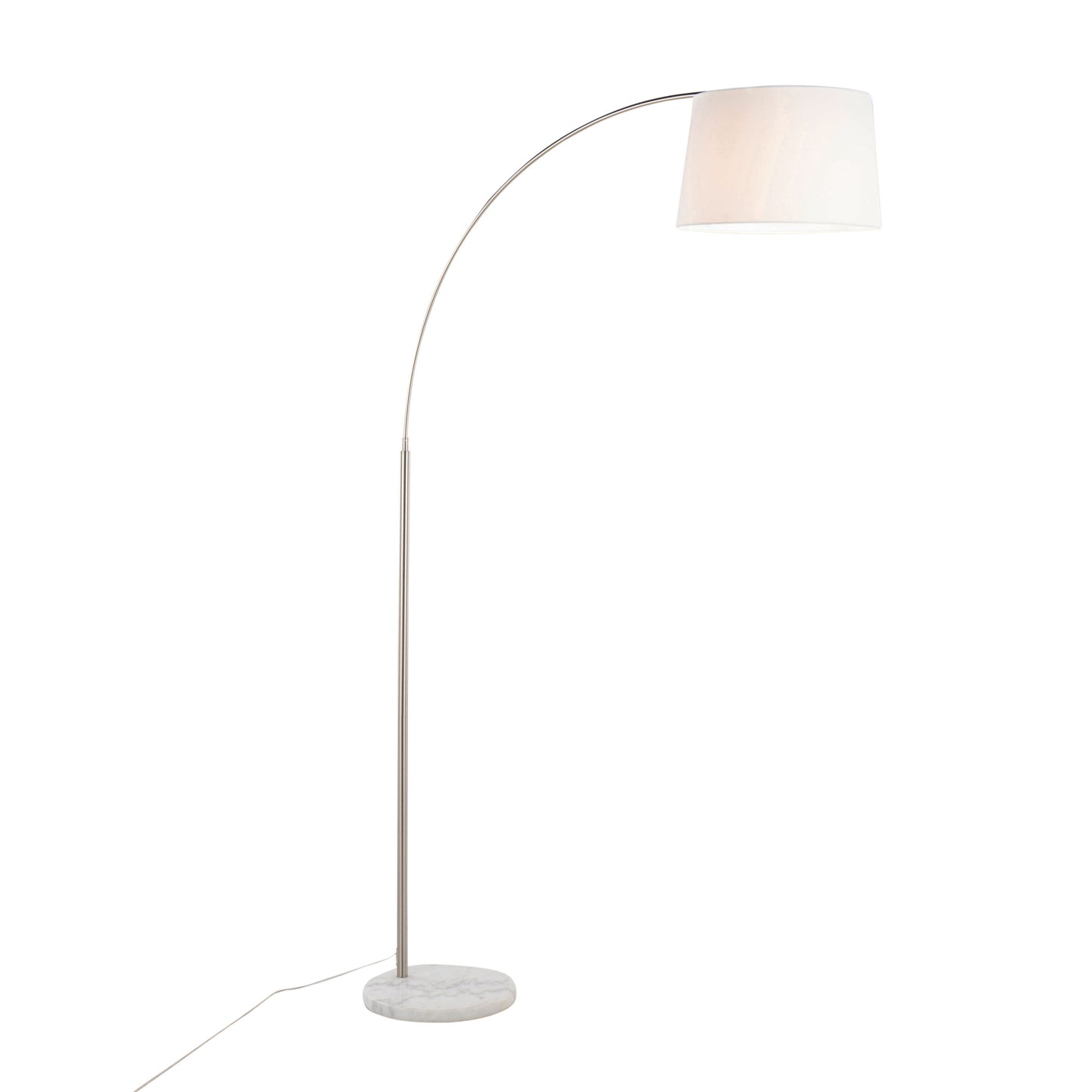 March - Contemporary Floor Lamp - Nickel / White