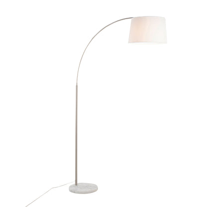 March - Contemporary Floor Lamp - Nickel / White