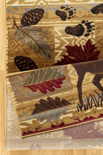 Nature's Nest - 7'10" X 10'3" Lodge Area Rug Polyester - Multi