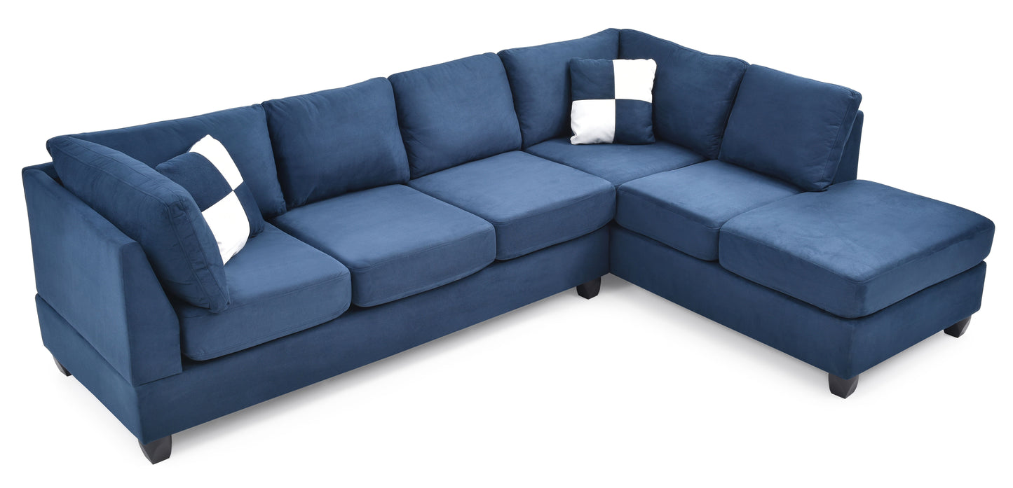 Malone - Sectional - Navy Blue