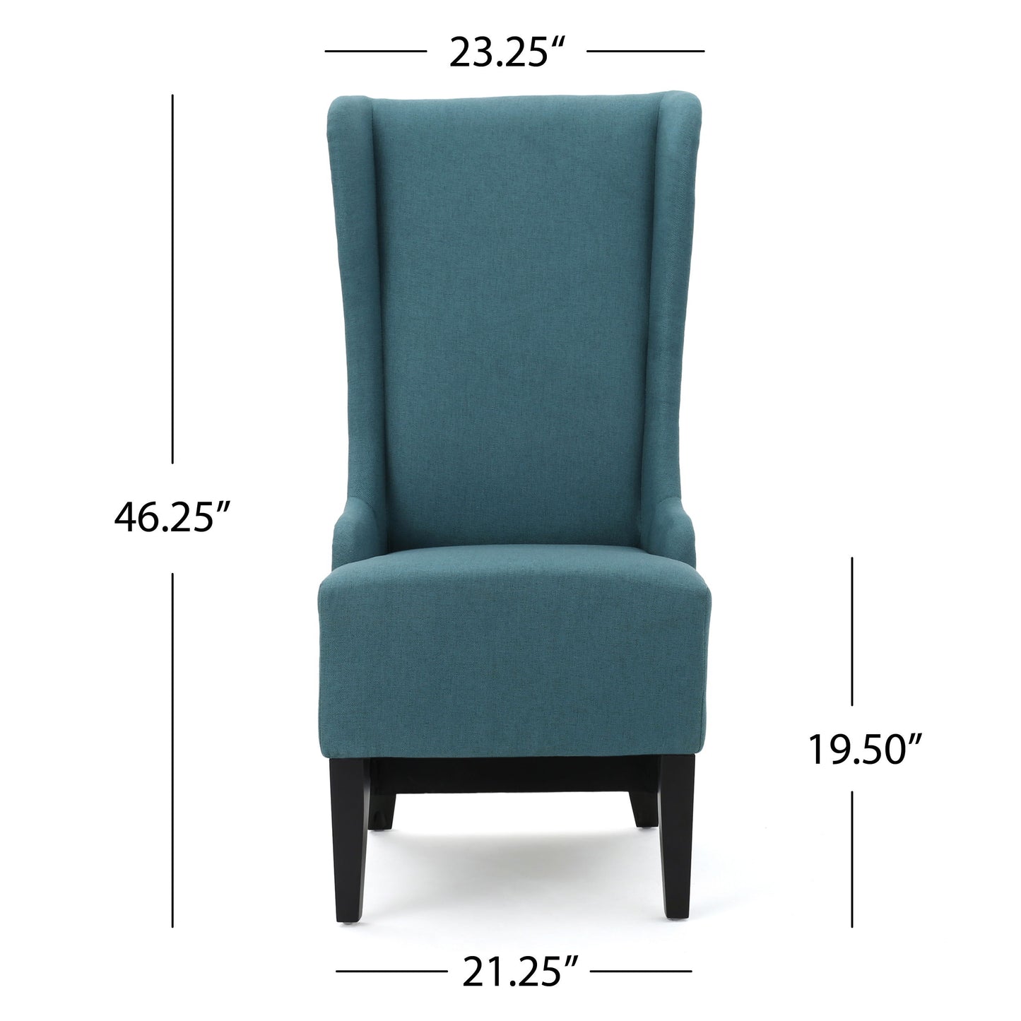 Alight - Upholstered Dining Chair With High Back And Birch Wood Legs - Teal