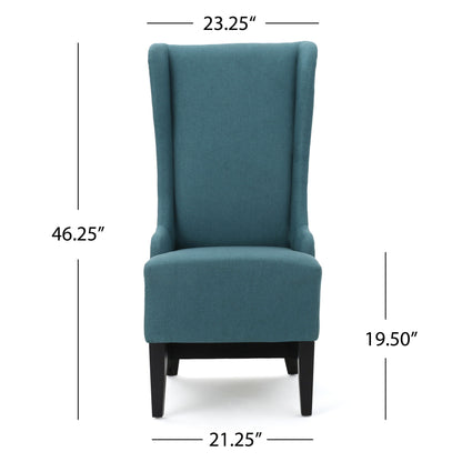 Alight - Upholstered Dining Chair With High Back And Birch Wood Legs - Teal