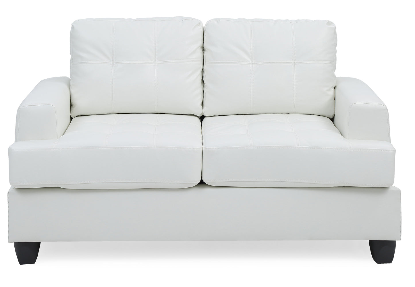 Charming Transitional Loveseat - White