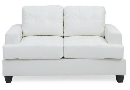 Charming Transitional Loveseat - White