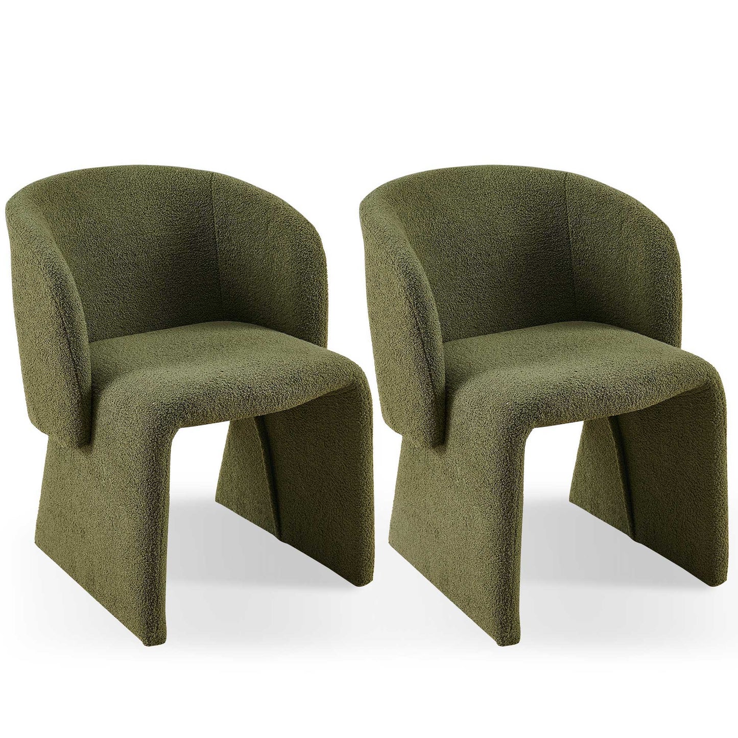 Modern Accent Chair Green Single Sofa Chair, Upholstered Side Chair Teddy Comfy Chair For Dining Room / Bedroom / Living Room / Reception 1 Piece - Green