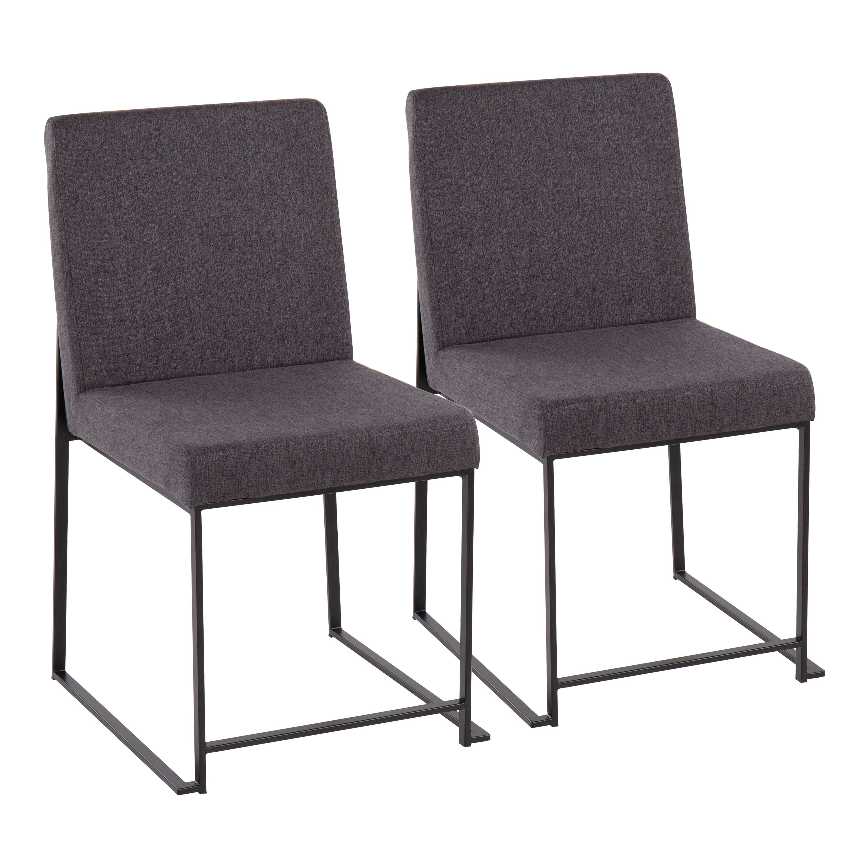 Fuji - Contemporary High Back Dining Chair (Set of 2) - Black / Charcoal