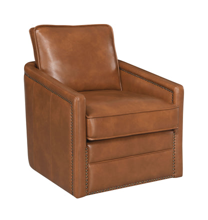 Rocha - Leather Aire Swivel Chair With Glider - Brown