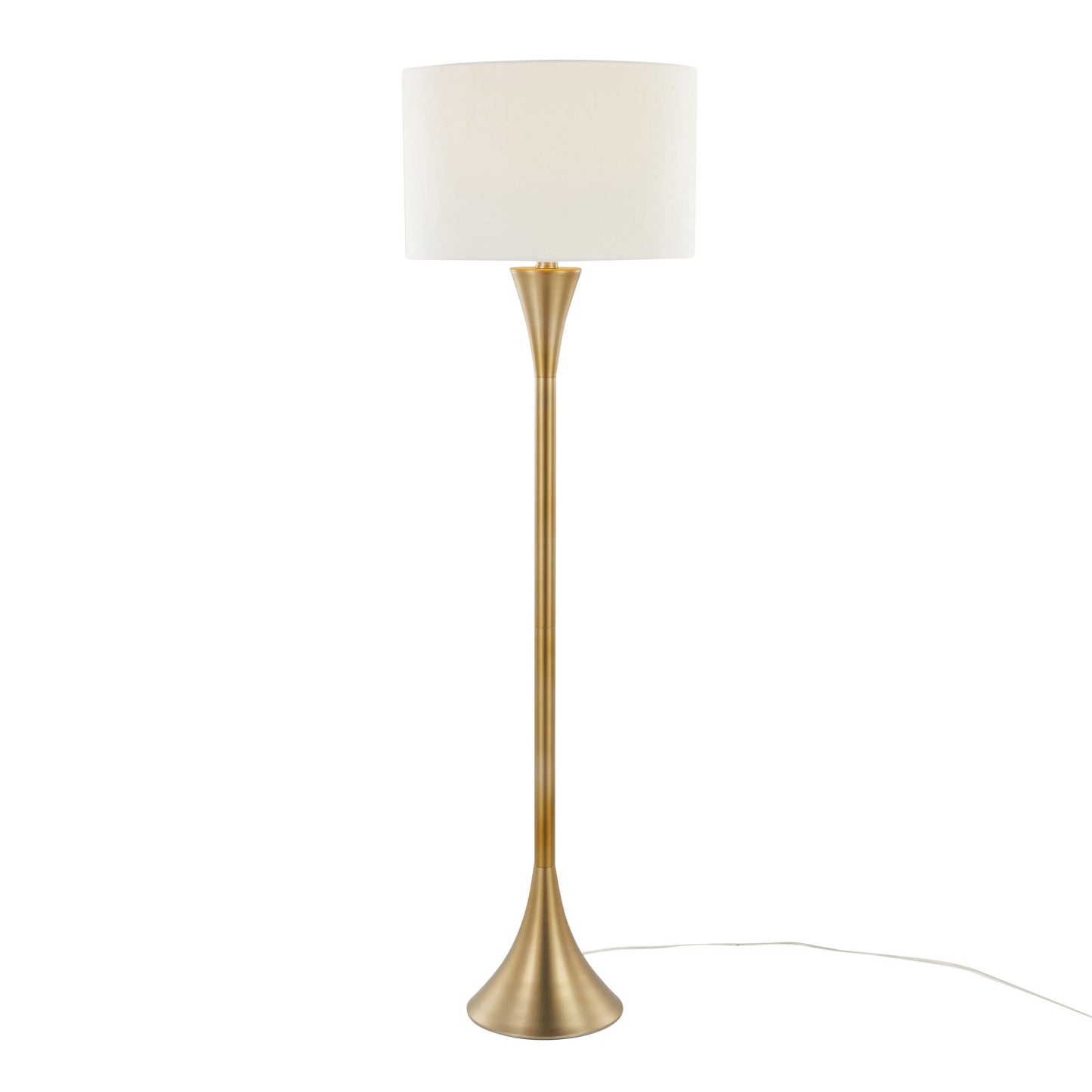 Lenuxe - Contemporary Floor Lamp - Gold / White