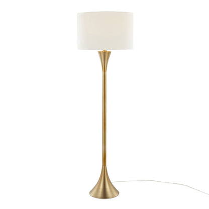 Lenuxe - Contemporary Floor Lamp - Gold / White