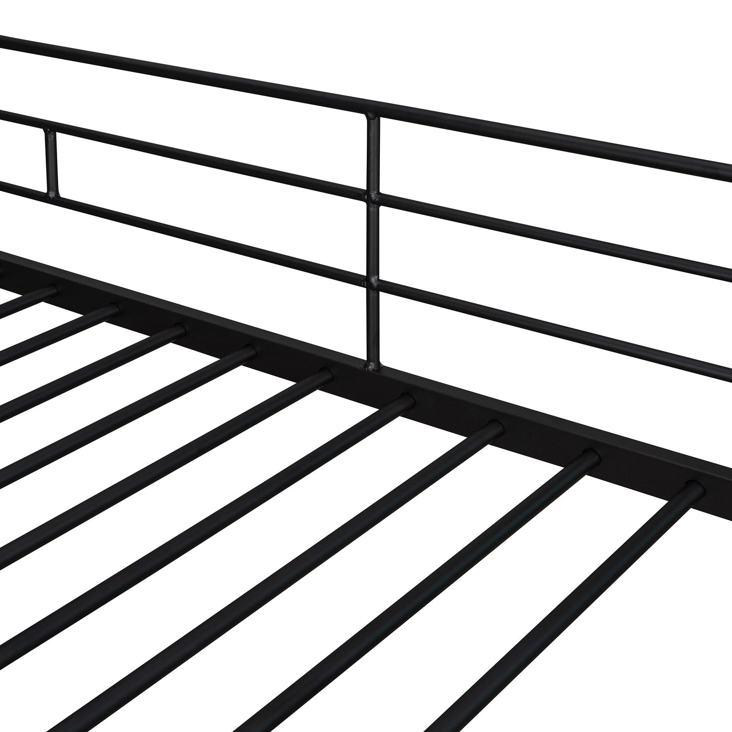 Twin Size Loft Bed With Desk And Shelves - Black