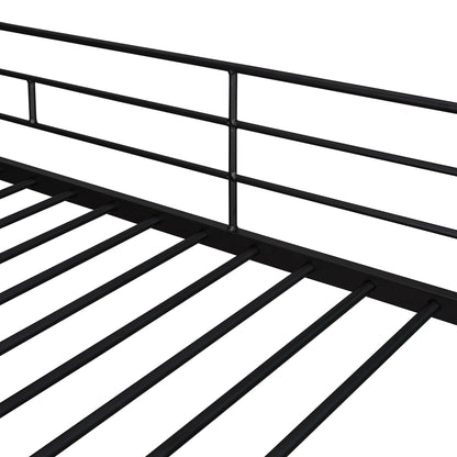 Twin Size Loft Bed With Desk And Shelves - Black