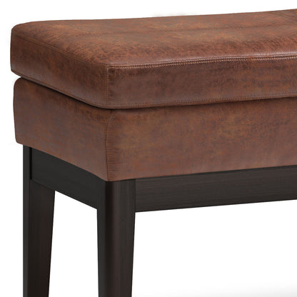 Carlson - Ottoman Bench - Distressed Saddle Brown