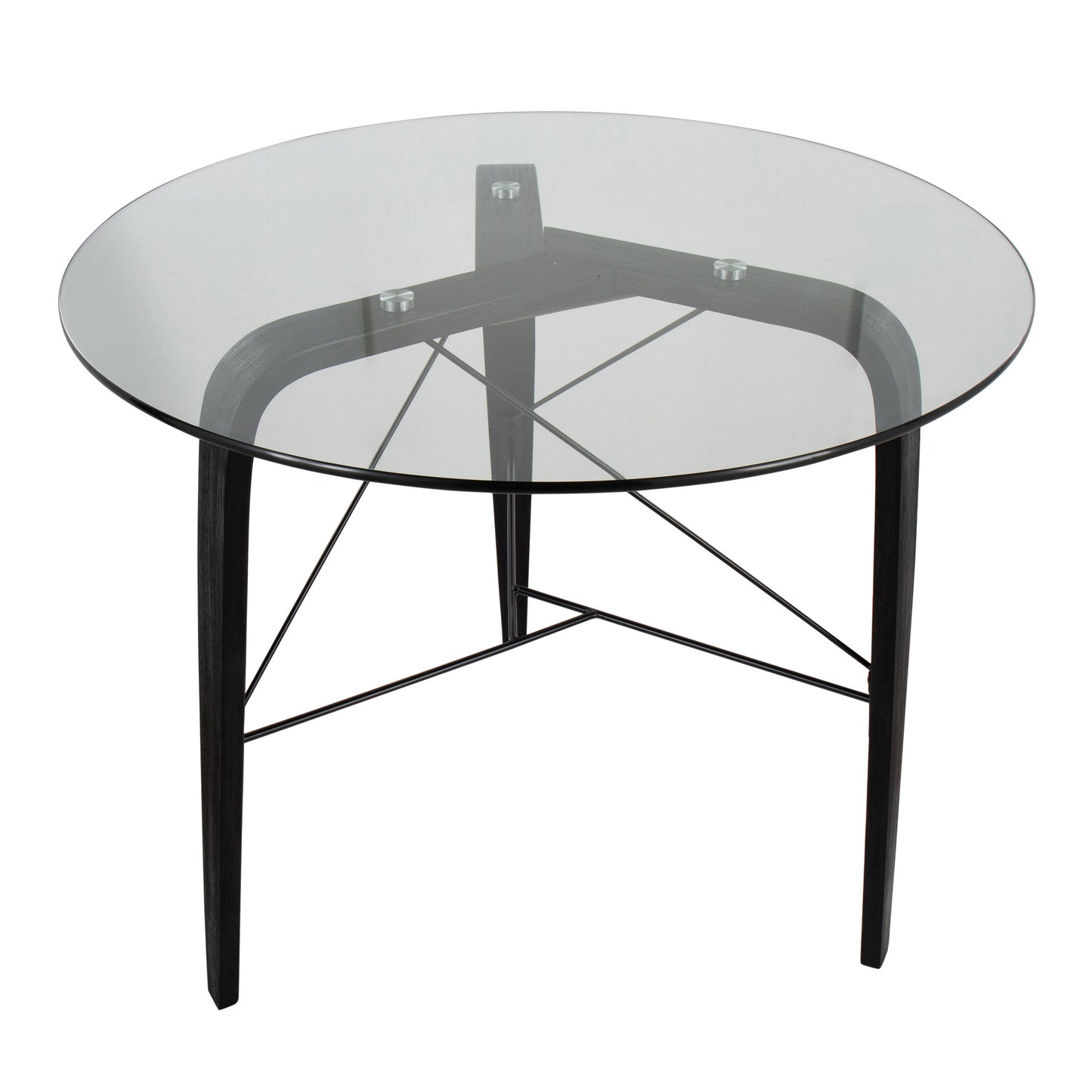Trilogy - Mid-Century Modern Round Dinette Table - Black / Clear