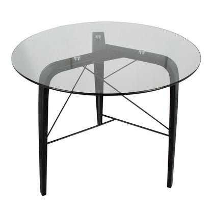 Trilogy - Mid-Century Modern Round Dinette Table - Black / Clear