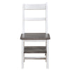 Solid Wood Foldable Ladderchair Dual Purpose Stepladders Step Display Stand Flower Stand Forhome, Library, Kitchen - Antique White / Sandstone