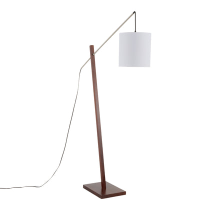 Arturo - Contemporary Floor Lamp - Walnut / White