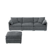 Modular Sectional With Deep And Wide Seat, L Shaped Cloud Couch Set With Double Cushions 4 Seat Sofa With Movable Ottoman Oversized - Dark Gray
