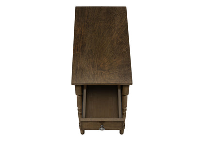 Accent End Table, 2 Tier, Storage Drawer, Traditional - Espresso
