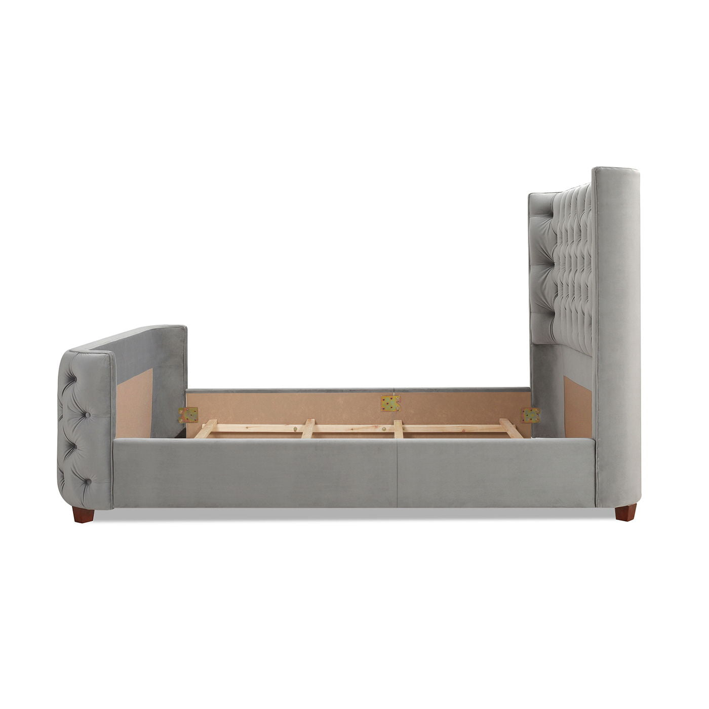 Brooklyn - Queen Tufted Panel Bed Headboard And Footboard Set - Opal Gray