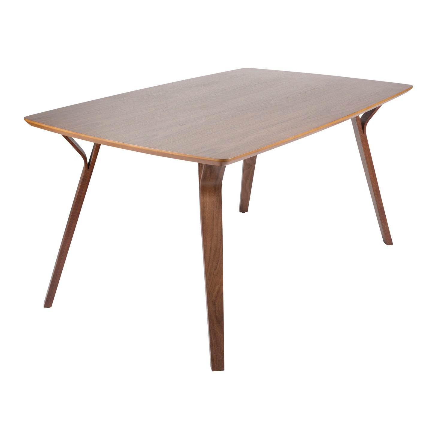 Folia Pebble - 7 Piece Mid-Century Modern Dining Set - Walnut / Blue