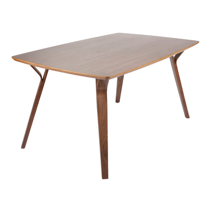 Folia Pebble - 7 Piece Mid-Century Modern Dining Set - Walnut / Blue