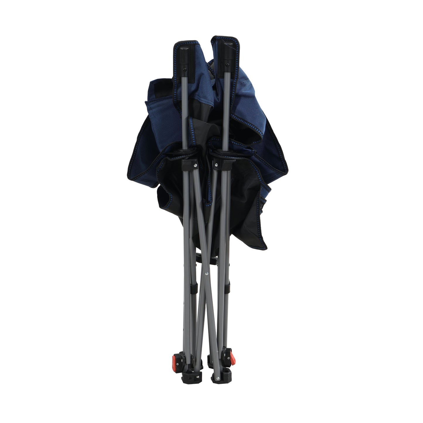 Outdoor Camping Chairs Folding Portable Adjustable Reclining Chair With Side Pockets & Cup Holder - Dark Blue