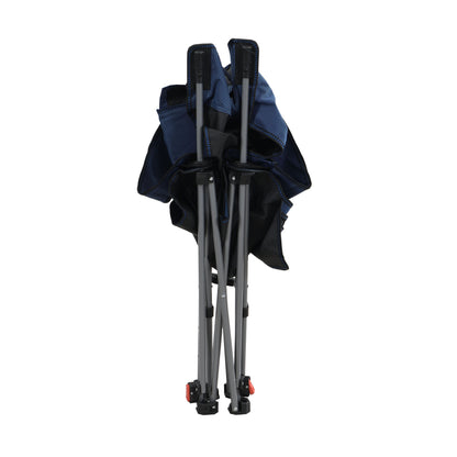 Outdoor Camping Chairs Folding Portable Adjustable Reclining Chair With Side Pockets & Cup Holder - Dark Blue