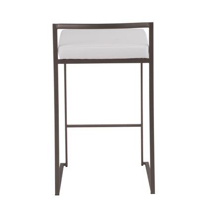 Fuji - Industrial Stackable Counter Stool (Set of 3) - White