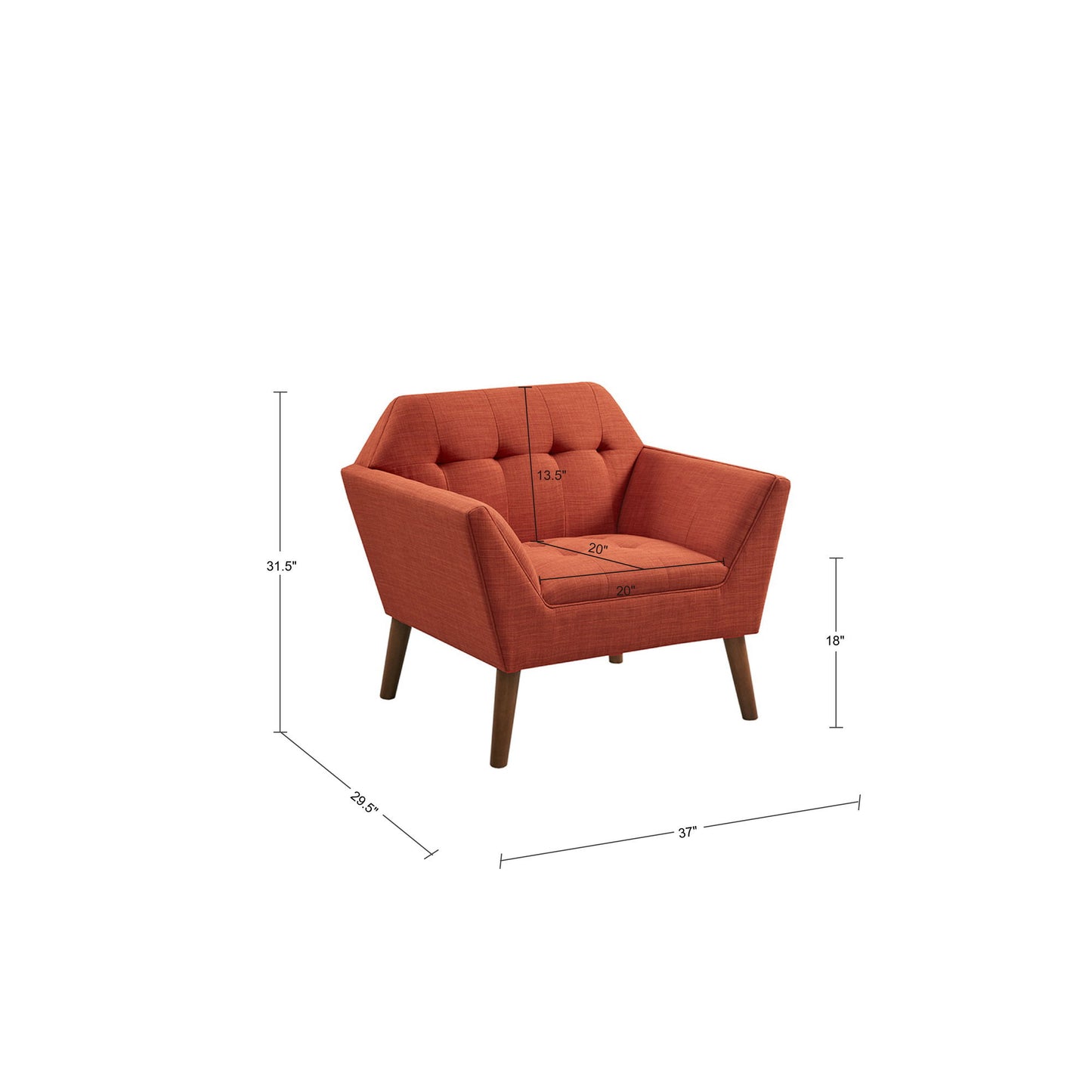 Newport - Lounge Chair Mid Century Modern - Spice