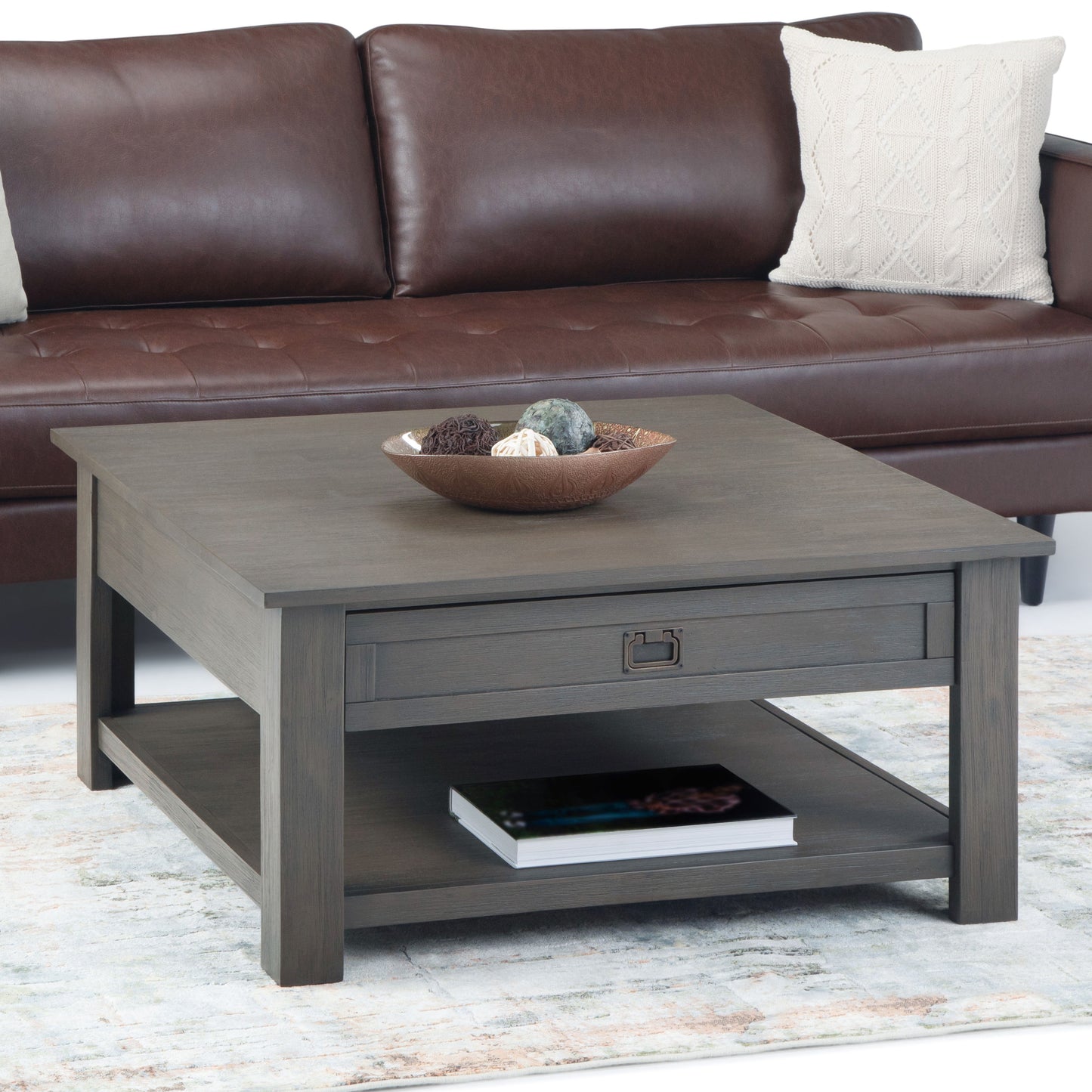 Monroe - Square Coffee Table - Farmhouse Gray