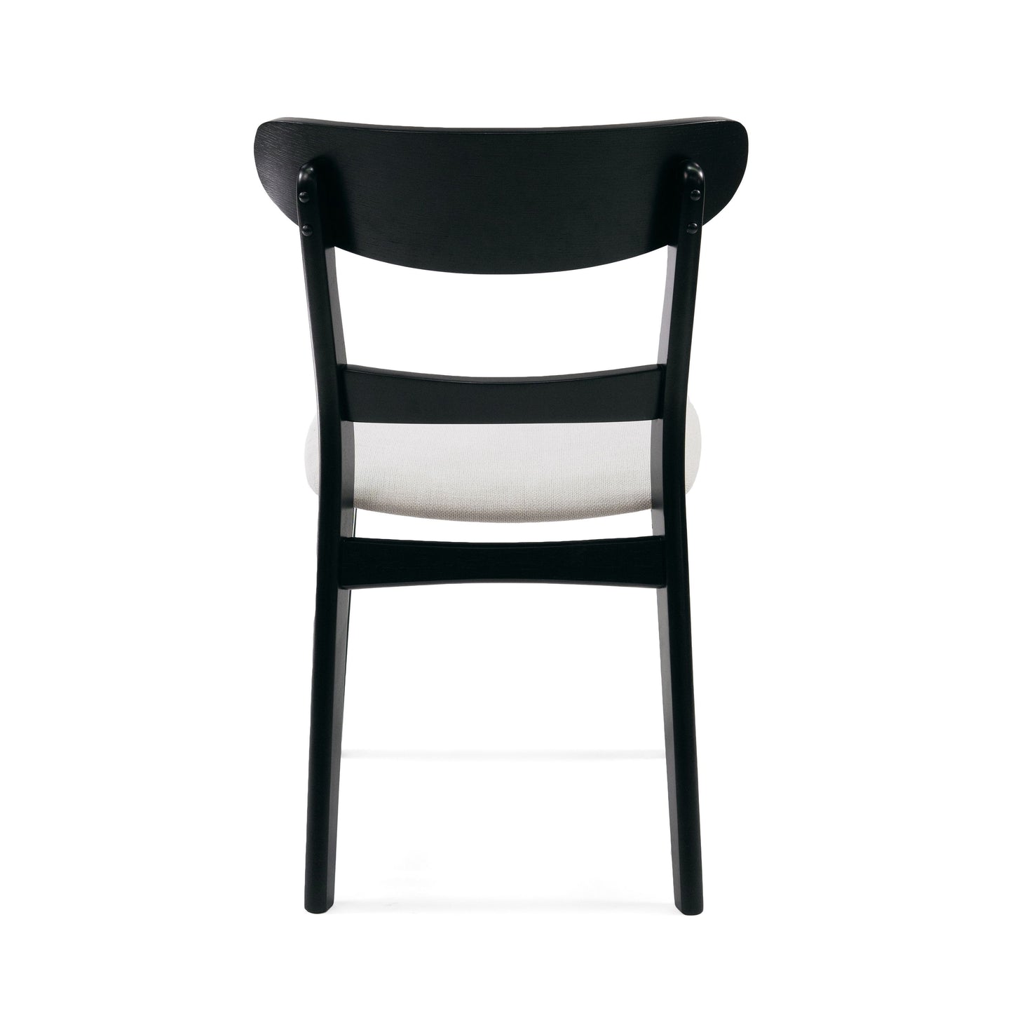 Dining Chair (Set of 2), Mid Century Dining Chairs With Cushioned Seats And Wood Frame - Light Beige / Black