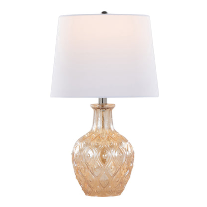 Gloria - Round Contemporary Lamp (Set of 2) - Clear Champagne Lustre / Chrome / White