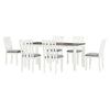 7 Piece Dining Table Set Retro Style With Extendable Table And 6 Upholstered Chairs - Brown / White