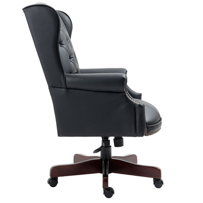 Executive Office Chair, High Back Reclining Comfortable Desk Chair With Smooth Glide Caster Wheels - Black